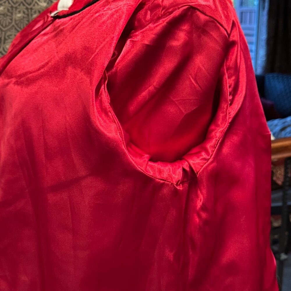 Coldwater Creek Red Faux Fur Car Coat - Picture 7 of 13